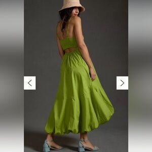 Anthropologie V-Neck Tiered Bubble-Hem Dress